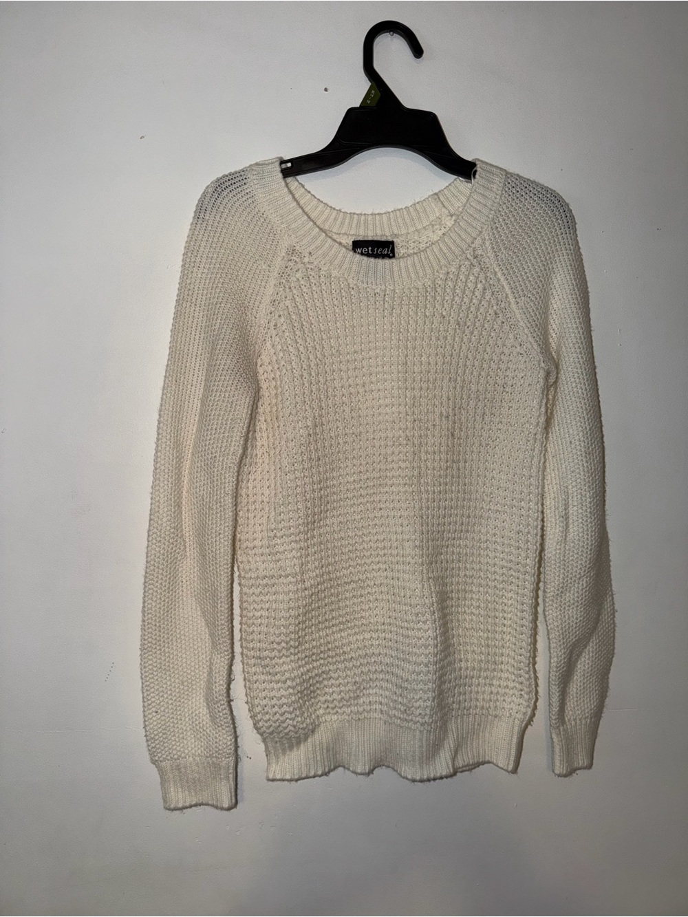 Wet Seal Off-White Knit Crewneck Sweater